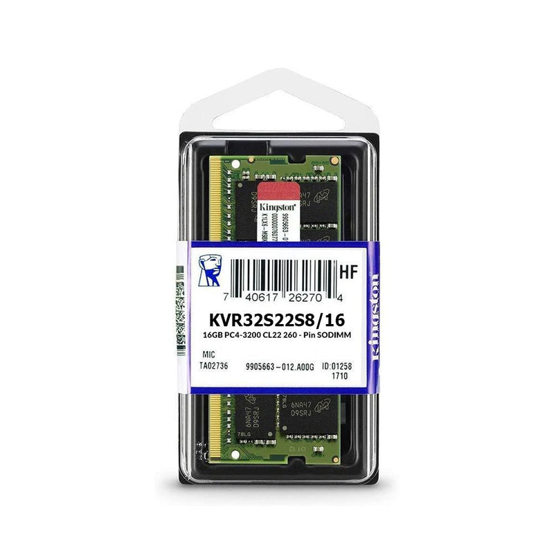 Kingston 16GB 3200MHZ DDR4 Non-ECC CL22 Memory (KVR32S22S8/16)