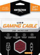 Kontrolfreek 12FT/3.6M USB 2.0 Gaming Cable Red And Black (4300)