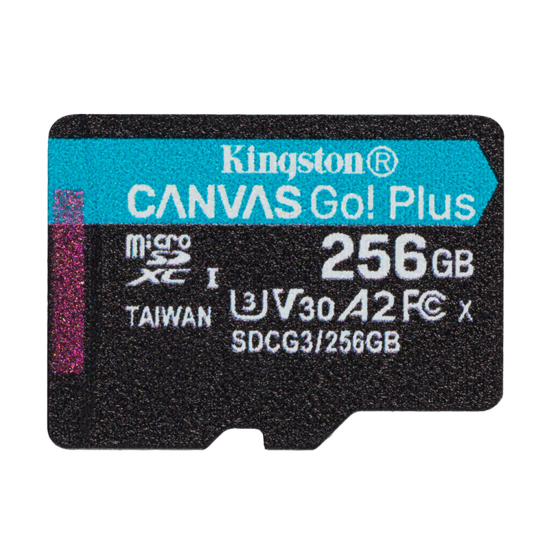 Kingston Canvas Go! Plus UHS-I U3 V30 A2 170MB/s Read MicroSD Memory Card with SD Adapter