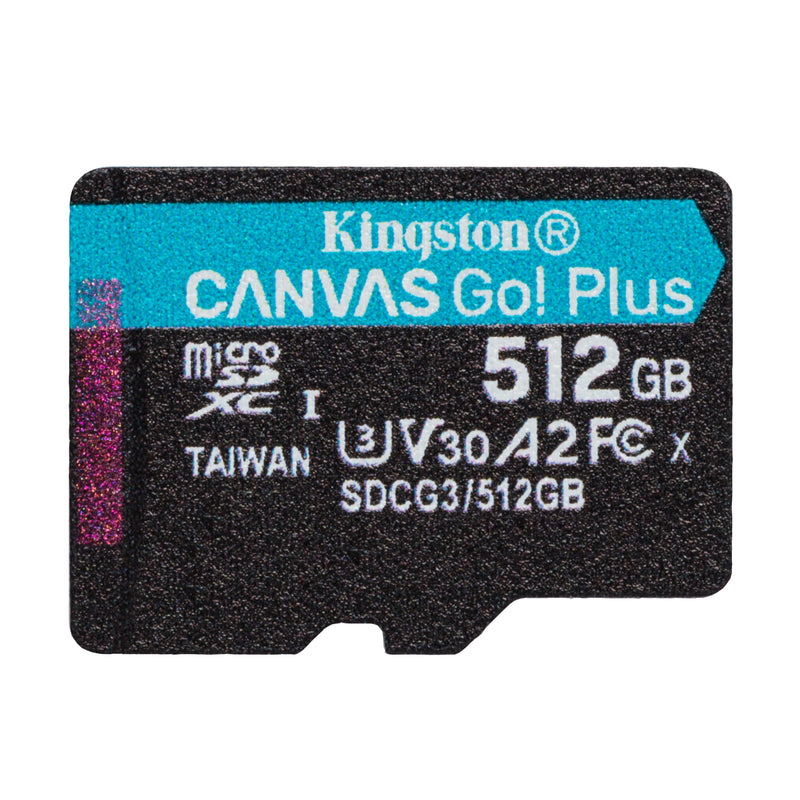 Kingston Canvas Go! Plus UHS-I U3 V30 A2 170MB/s Read MicroSD Memory Card with SD Adapter