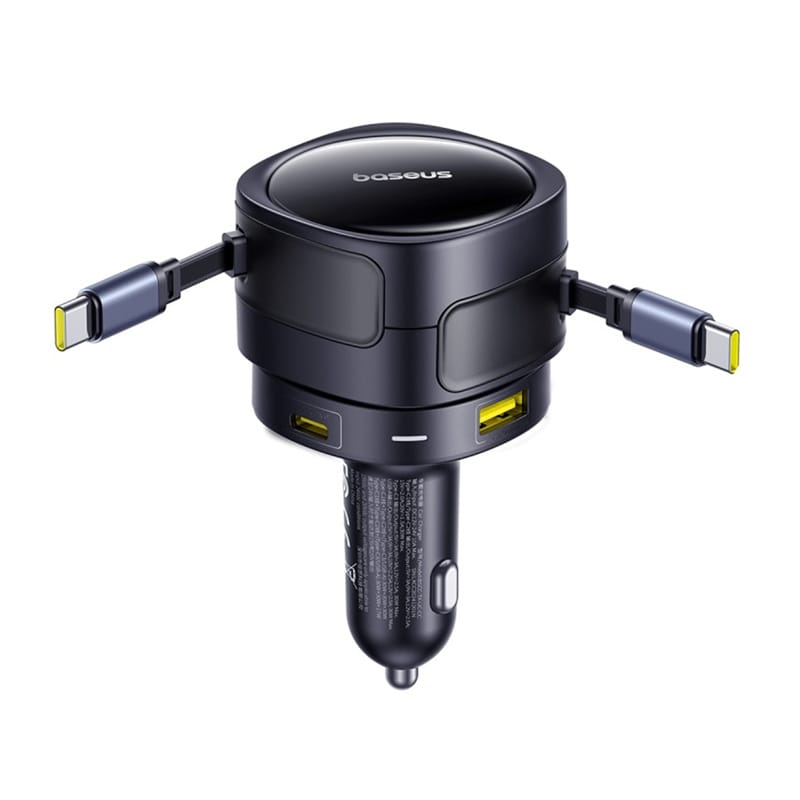 Baseus Enjoyment Max Car Charger C+C Cable & U+C Port 90W (Cosmic Black) (C00035507121-03)