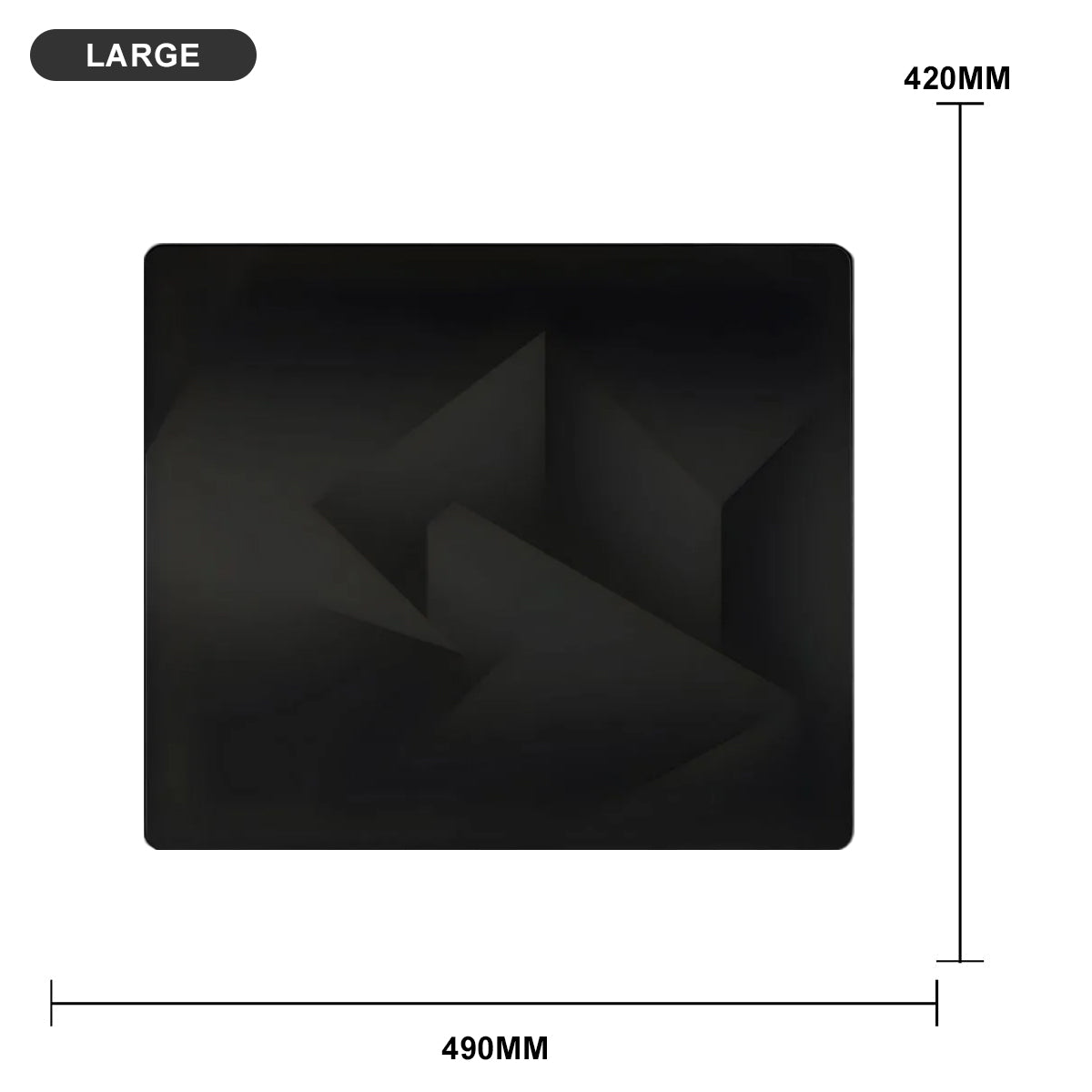 GLSSWRKS Polarity Series Glass Mousepad (Large, XLarge) (Black)