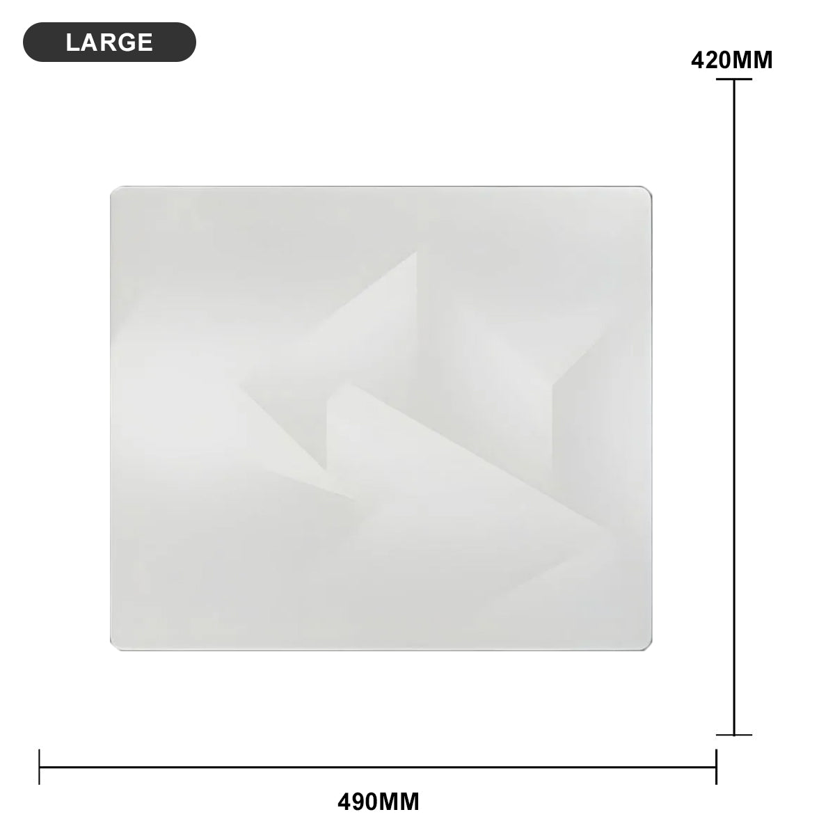 GLSSWRKS Polarity Series Glass Mousepad (Large, XLarge) (White)