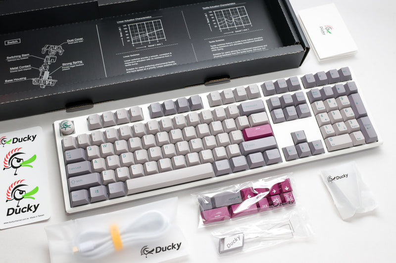 Ducky One 3 Mist Grey Hotswap Double Shot PBT Mechanical Keyboard