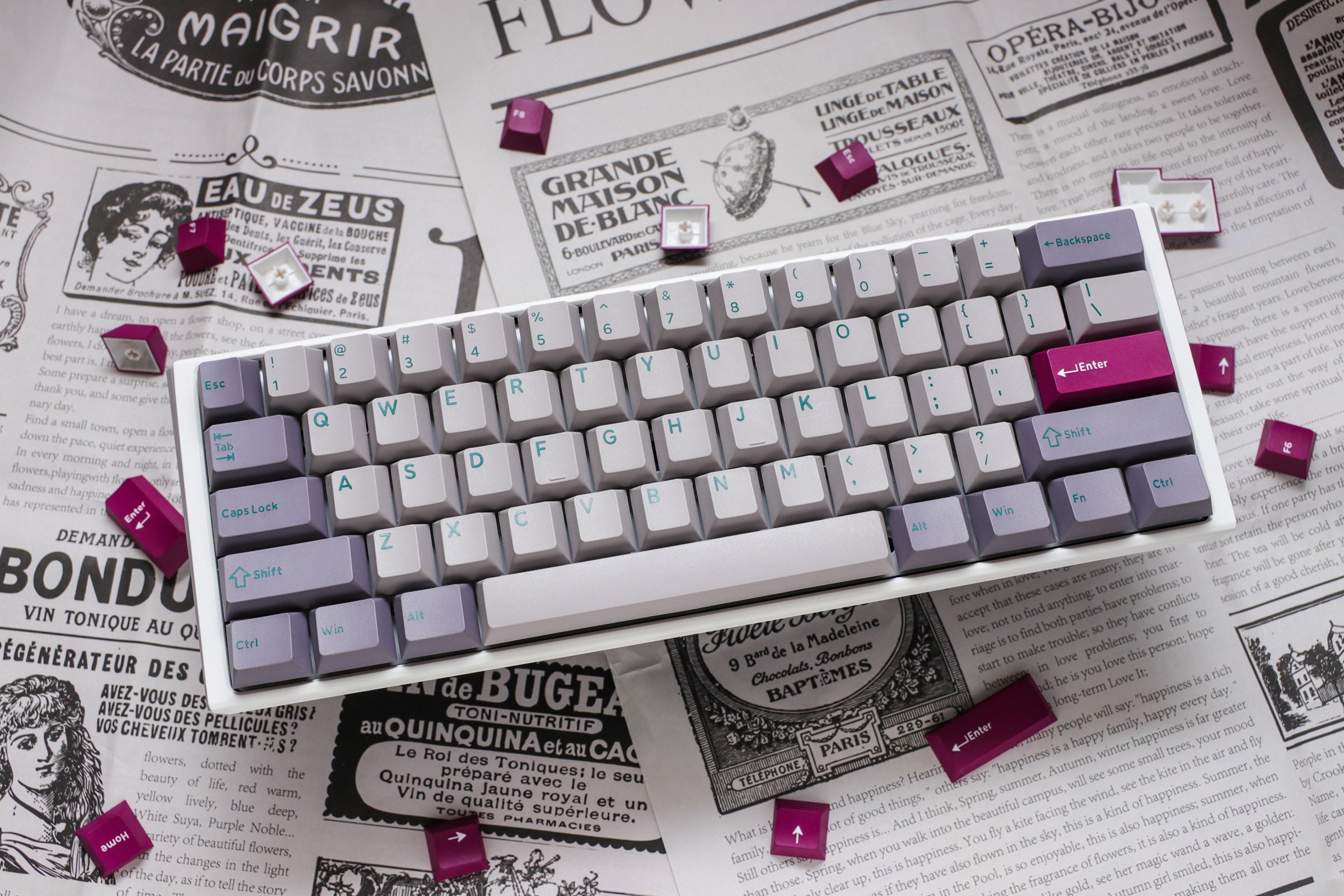 Ducky One 3 Mini Mist Grey Hotswap Double-Shot PBT Mechanical Keyboard