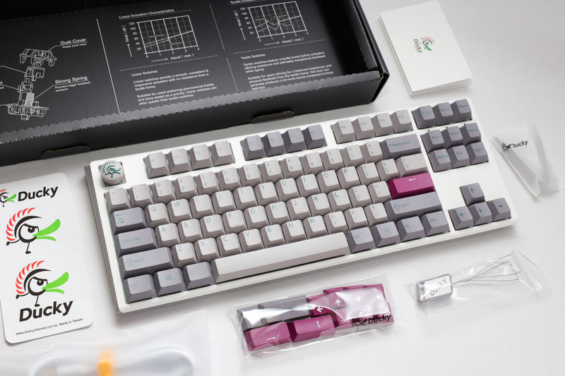 Ducky One 3 Mist Grey TKL Hotswap RGB Double Shot Mechanical Keyboard