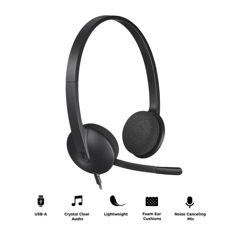 Logitech H340 USB Computer Headset (Black)