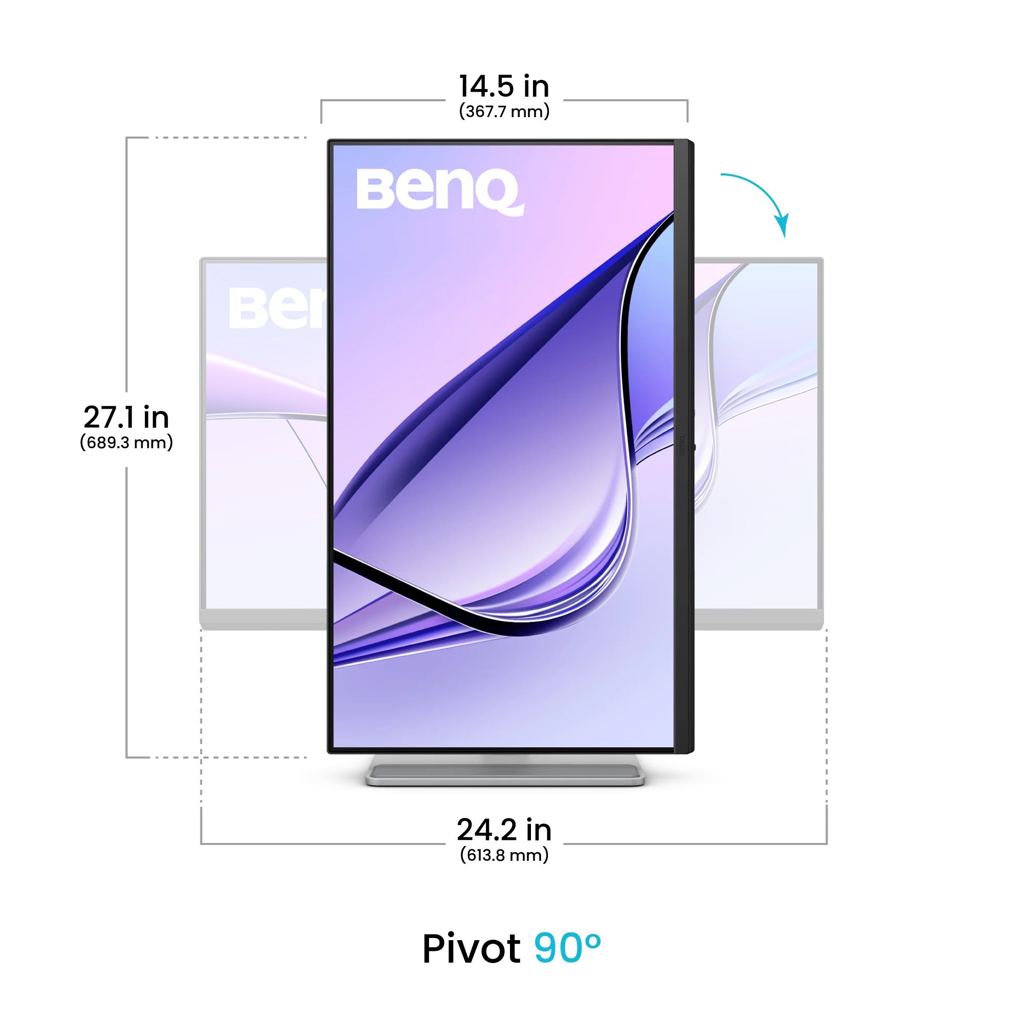 BenQ MA270UP 27" IPS (3840x2160) 60Hz 5ms 4K HDR10 Nano Gloss Monitor For MacBook with Tilt/ Height/ Swivel/ Pivot Adjustment