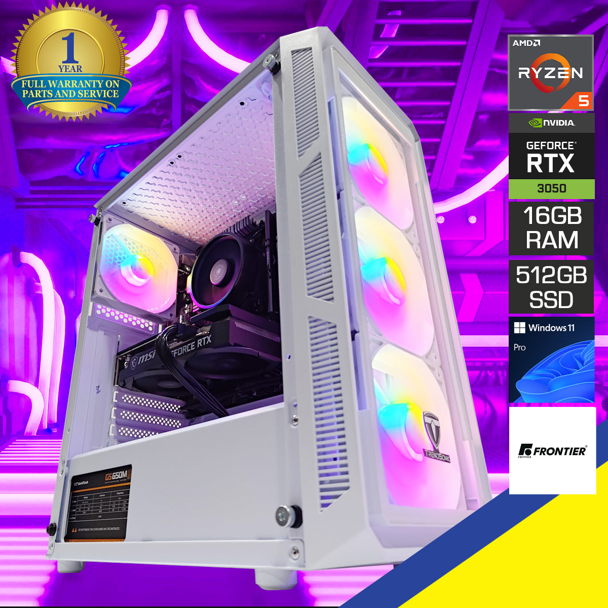 Alpha Hermes White Desktop Gaming PC