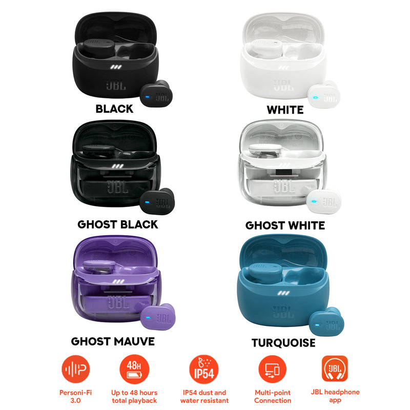 JBL Tune Buds 2 True Wireless Noise Cancelling (Black, White, Ghost Black, Ghost Mauve, Ghost White)