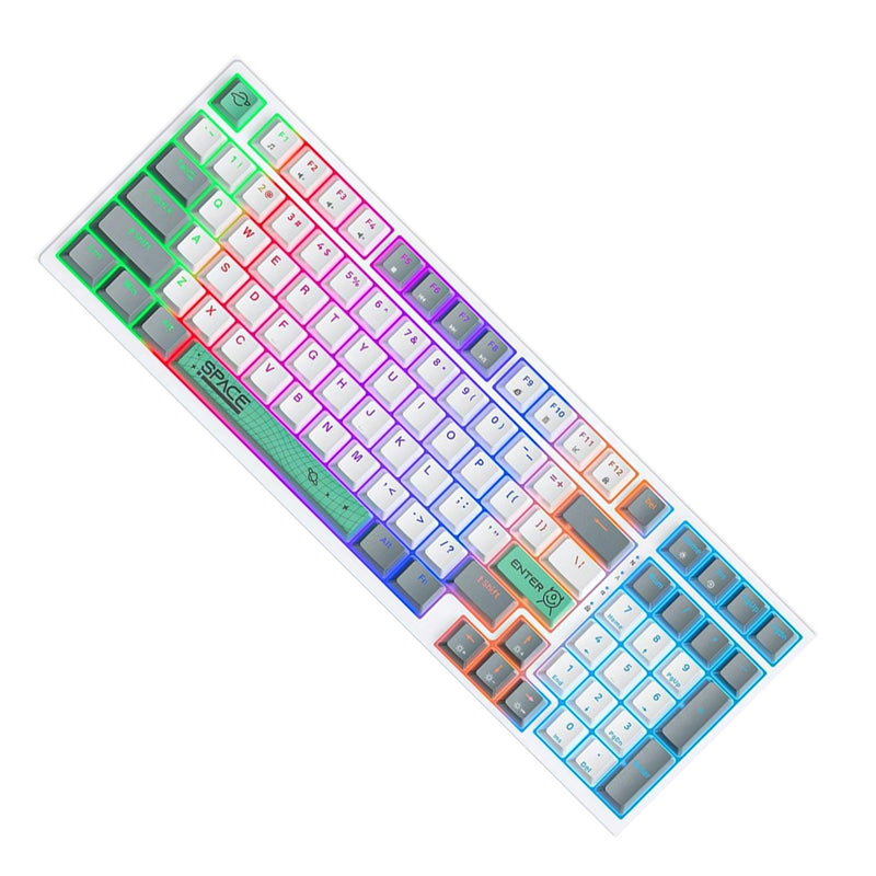 Onikuma G38 98 Keys RGB Wired Mechanical Keyboard Light Grey (Tea Axis)