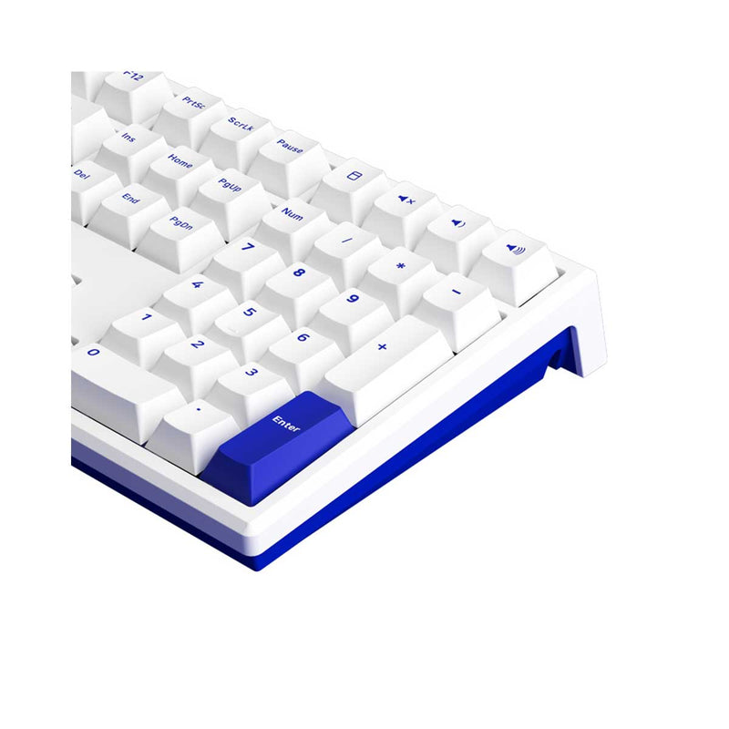 Monsgeek MG108B Blue on White RGB Hot-Swappable Mechanical Keyboard (TTC Gold Red)