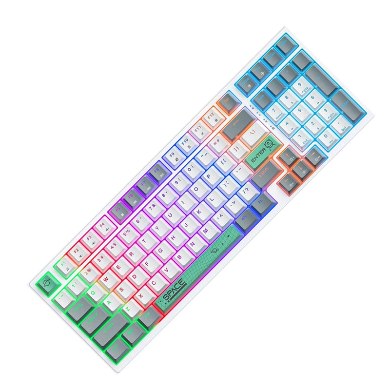 Onikuma G38 98 Keys RGB Wired Mechanical Keyboard Light Grey (Tea Axis)