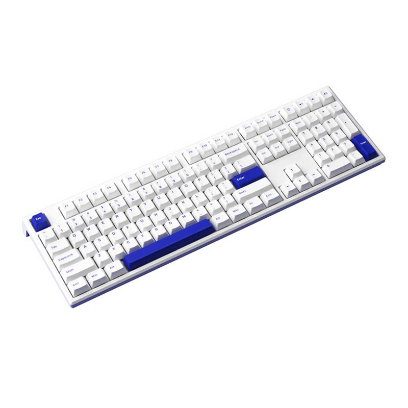 Monsgeek MG108B Blue on White RGB Hot-Swappable Mechanical Keyboard (TTC Gold Red)