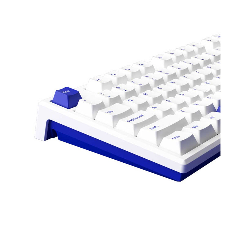 Monsgeek MG108B Blue on White RGB Hot-Swappable Mechanical Keyboard (TTC Gold Red)