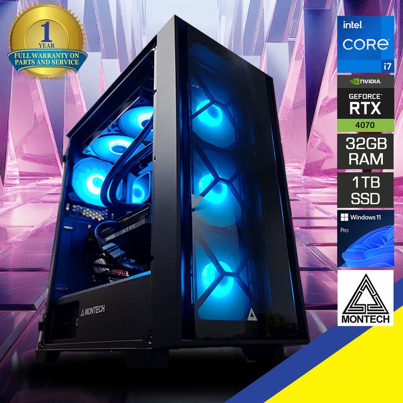 Sophos Air 1000 Black Gaming PC | Intel i7 14700KF | 32GB RAM | 1TB SSD | RTX 4070 Super | Windows 11 Pro