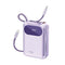 Promate Powerpod-20 20000mAh Ultra Compact 35W Superspeed Power Bank With Built-In Usb-C & Lightning Cable (Purple)