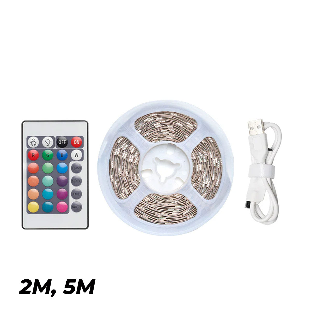 Vention RGB FPC LED Strip Lights with IR Remote & USB 5V Power Supply - (2M, 5M) (PAAWH, PAAWJ)