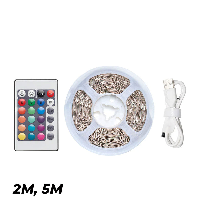 Vention RGB FPC LED Strip Lights with IR Remote & USB 5V Power Supply - (2M, 5M) (PAAWH, PAAWJ)