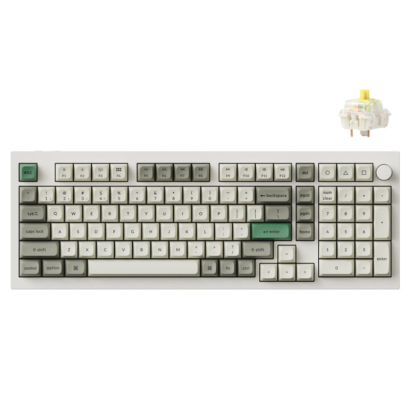 Keychron Q5 Max QMK/VIA Fully Assembled With Knob RGB Backlit Hot-Swappable 96% Wireless Custom Mechanical Keyboard - Shell White (Gateron Jupiter Switch)