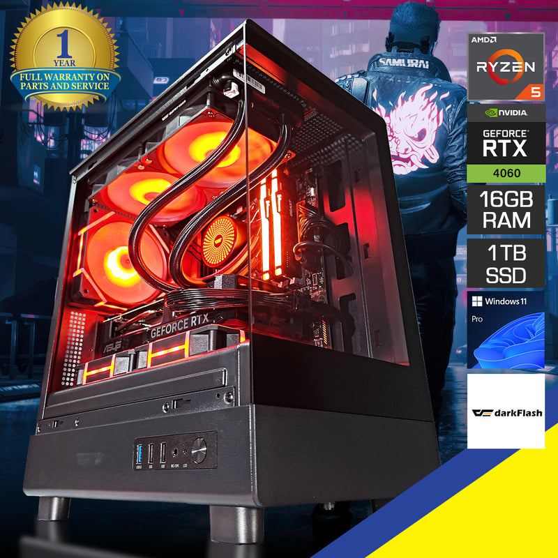 Sigma DB330M Black Desktop Gaming PC | Ryzen 5 7500F | 16 GB RAM | 1 TB SSD | RTX 4060 | Windows 11