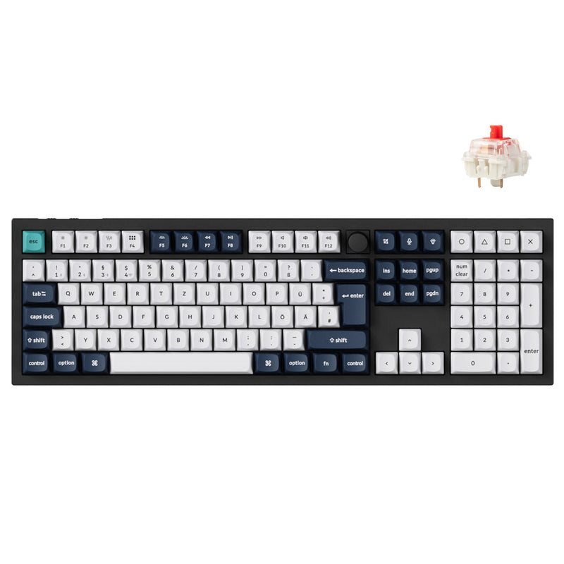 Keychron Q6 Max QMK/VIA Fully Assembled With Knob RGB Backlit Hot-Swappable Full Size Wireless Custom Mechanical Keyboard - Carbon Black (Gateron Jupiter Red Switch) (Q6M-M1)