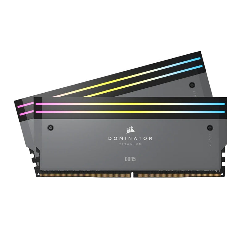 Corsair Dominator Titanium RGB 64GB (2x32GB) DDR5 DRAM 6000MT/s CL30 AMD Expo & Intel XMP Memory Kit (Grey) (CMP64GX5M2B6000Z30)