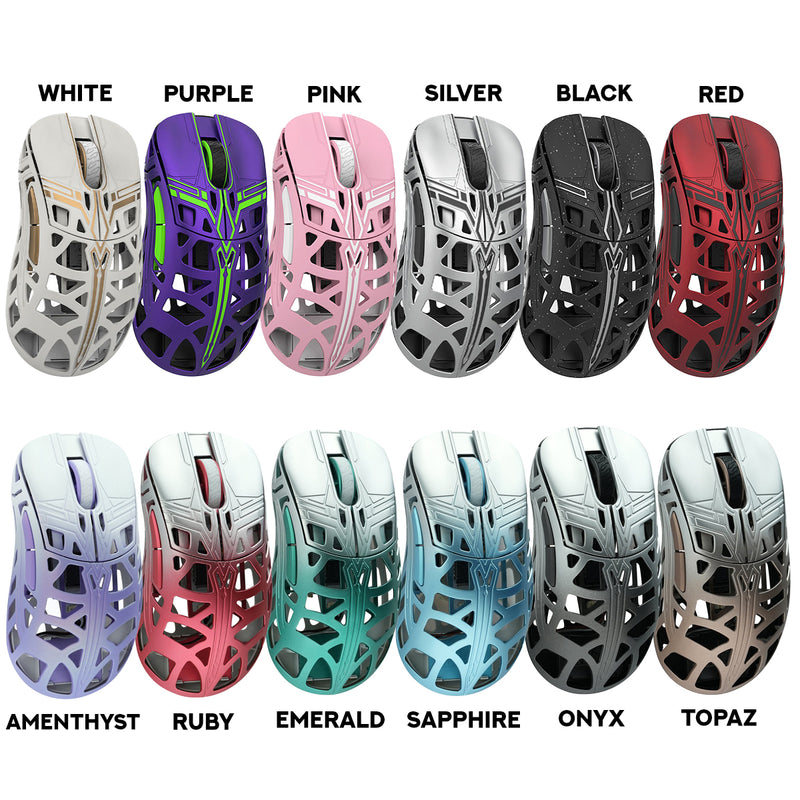 WLMouse Sword X Magnesium Gaming Mouse (White, Purple, Pink, Silver, Black, Red, Amethyst, Ruby, Emerald, Sapphire, Onyx, Topaz)