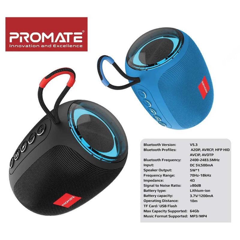 Promate Capsule-3 Lumiflux High-Definition Wireless Speaker