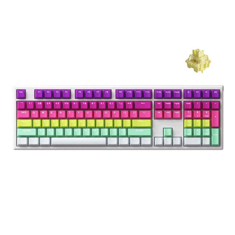 Monsgeek MG108B Rainbow RGB Hot-Swappable Mechanical Keyboard (V3 Cream Yellow Pro)