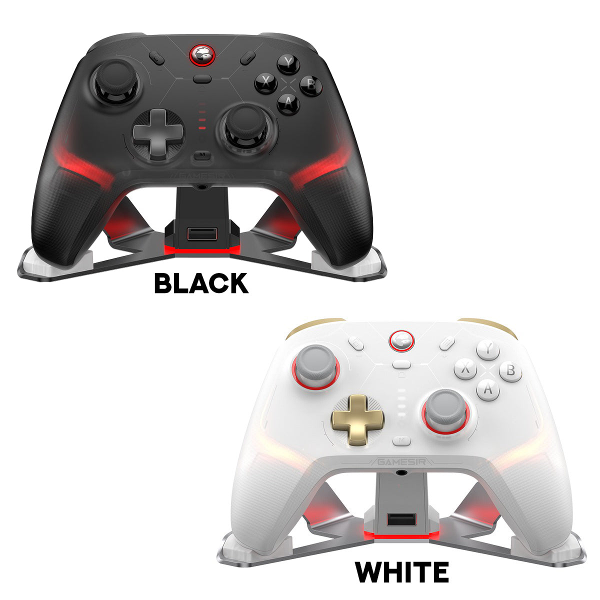 Gamesir Cyclone 2 Multi-Platform Wireless Game Controller with Pedestal (Black, White)