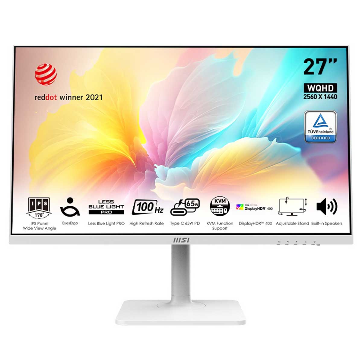 MSI Modern MD272QXPW 27" WQHD (2560x1440) 100Hz 1ms MPRT IPS Business Professional Monitor (White)
