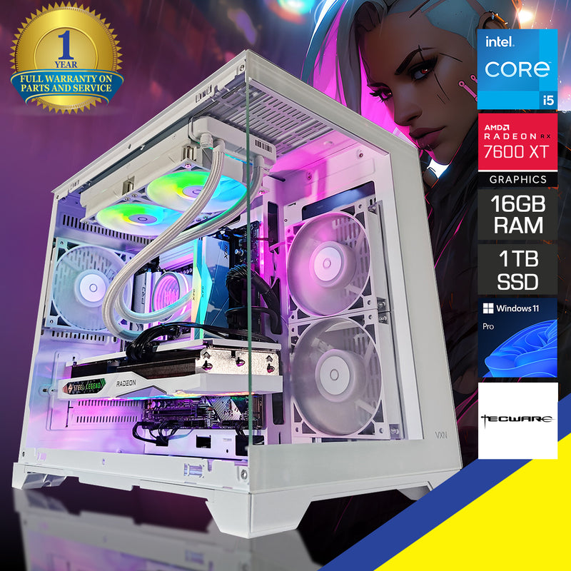 Sigma VXN EVO White Gaming PC | Intel i5 14400F | 16GB RAM | 1TB SSD | RX 7600 XT | Windows 11 Pro