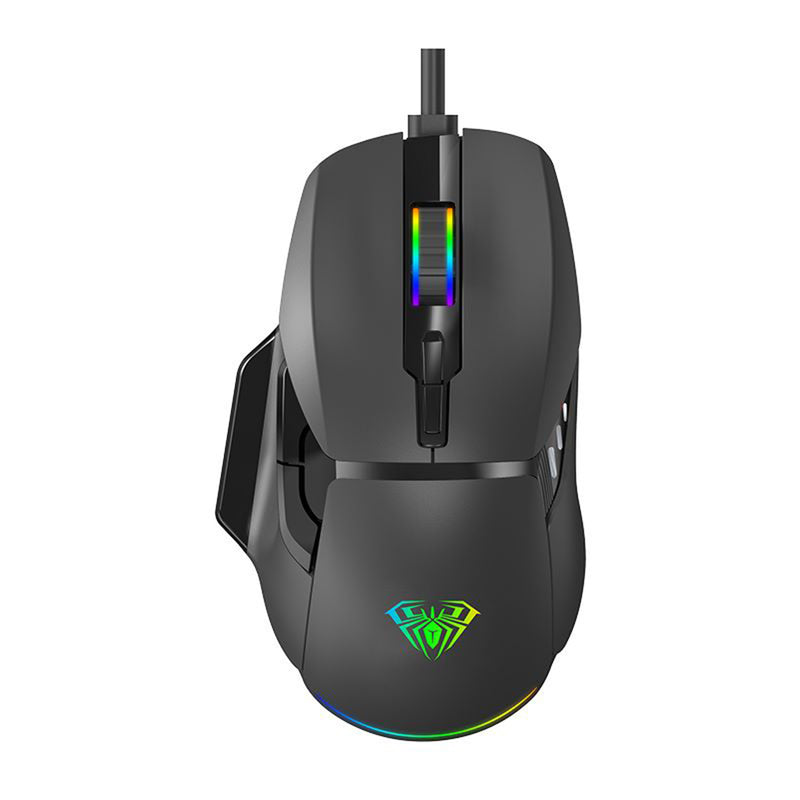 Aula Wind F815 12800DPI RGB Ergonomic Wired Gaming Mouse (Black)