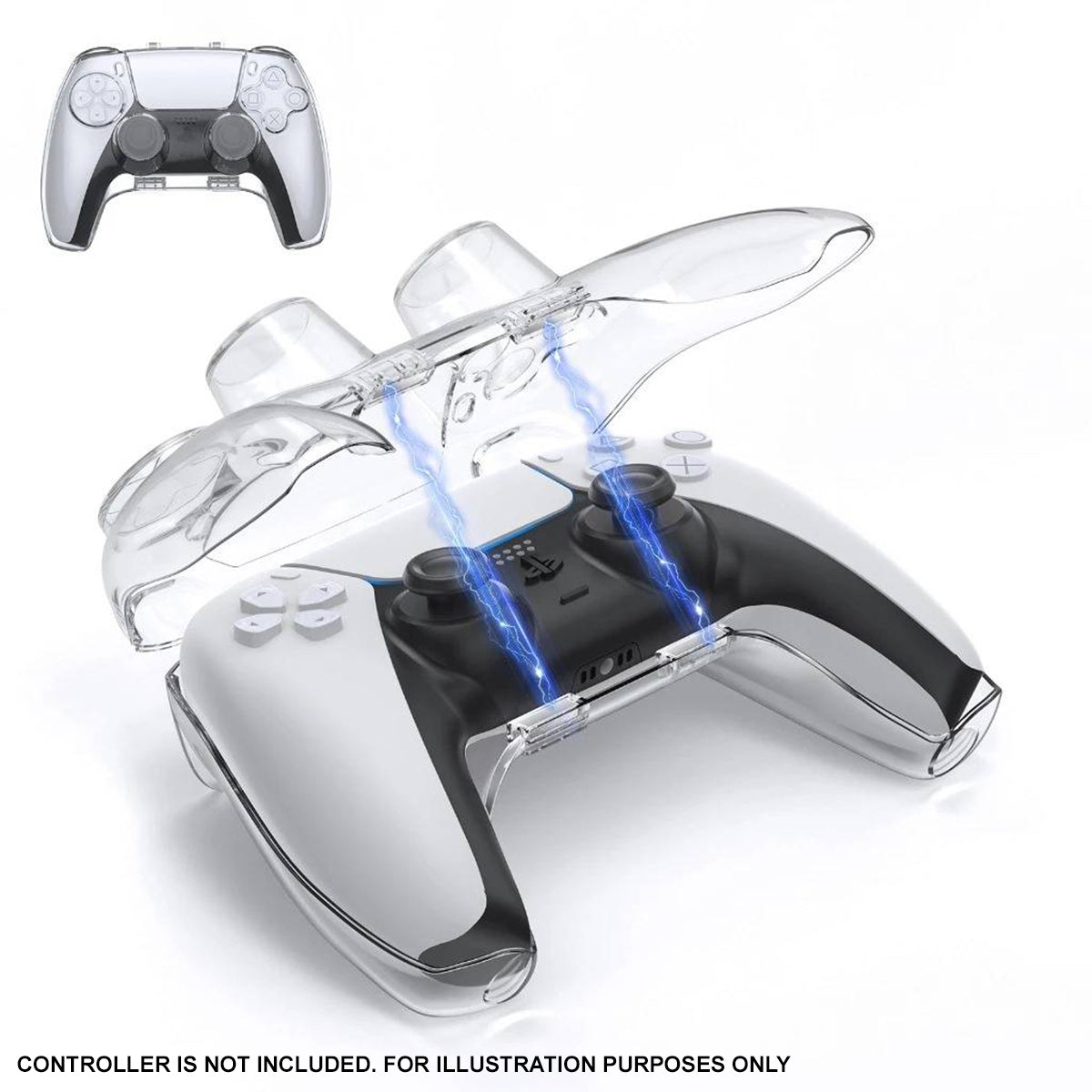 IINE Protective Case Magnetic Closure for PS5 Controller (Transparent) (L1008)