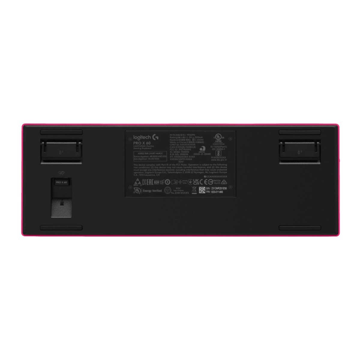 Logitech Pro X 60 Lightspeed Wireless Gaming Keyboard (GX Optical Tactile) (Black, White, Magenta)