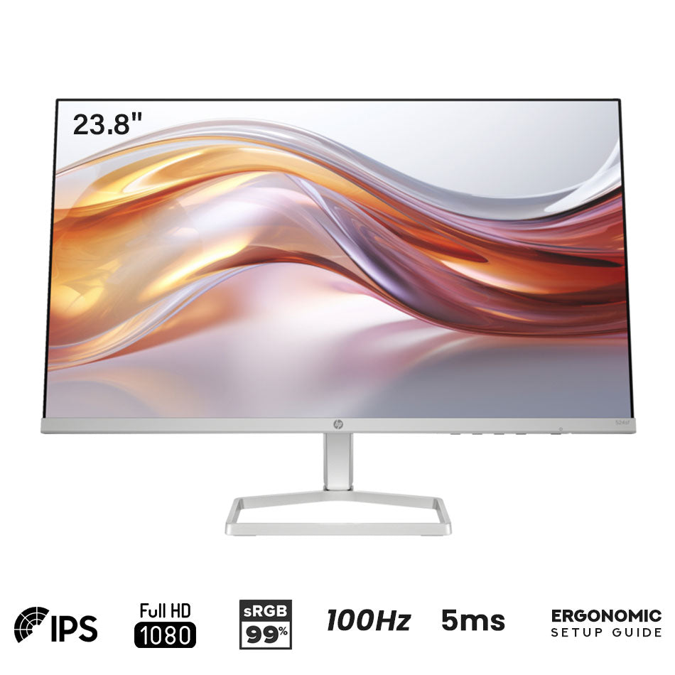 HP Series 5 524SF 94C18AA 23.8" FHD (1920X1080) 100Hz 5ms GTG IPS Monitor (Matte Silver)