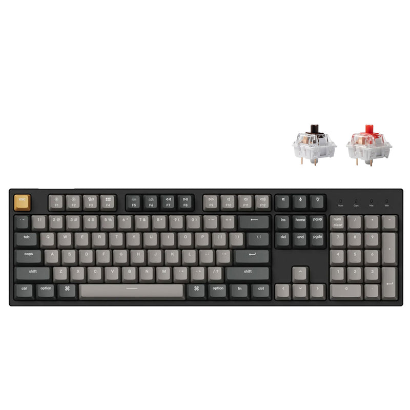 Keychron C2 Pro QMK/VIA RGB Backlit Hot-Swappable Full Size Wired Mechanical Keyboard (K Pro Red Switch)
