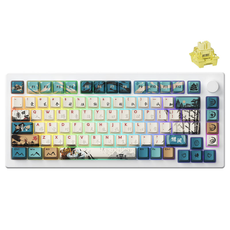 Akko MOD 007B HE PC Tri-Mode RGB Mechanical Keyboard (Joy of Life) (Akko Cream Yellow Magnetic Switch)