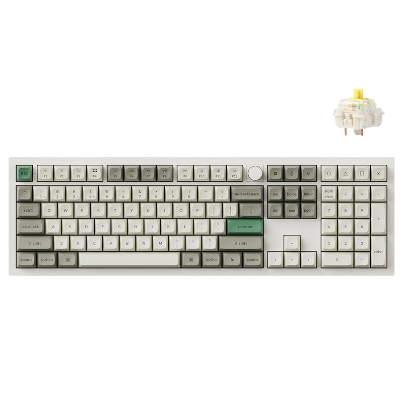 Keychron Q6 Max QMK/VIA Fully Assembled With Knob RGB Backlit Hot-Swappable Full Size Wireless Custom Mechanical Keyboard - Shell White (Gateron Jupiter Switch)