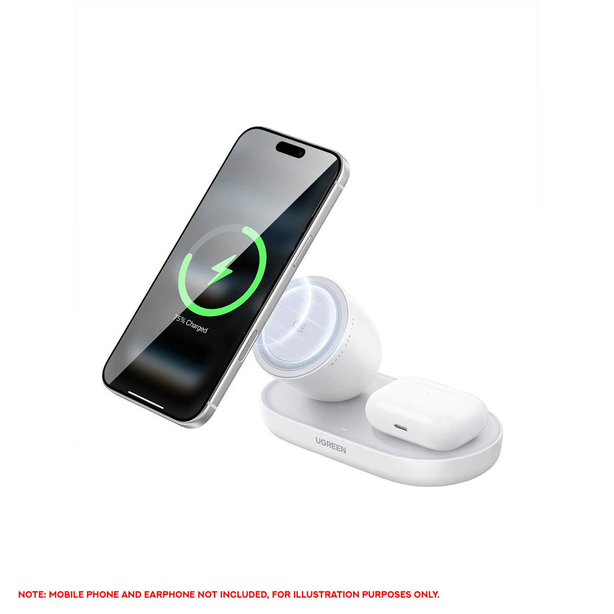 Ugreen Zapic Series 2-in-1 Magnetic Wireless Charger (Gray) (W751/85400)