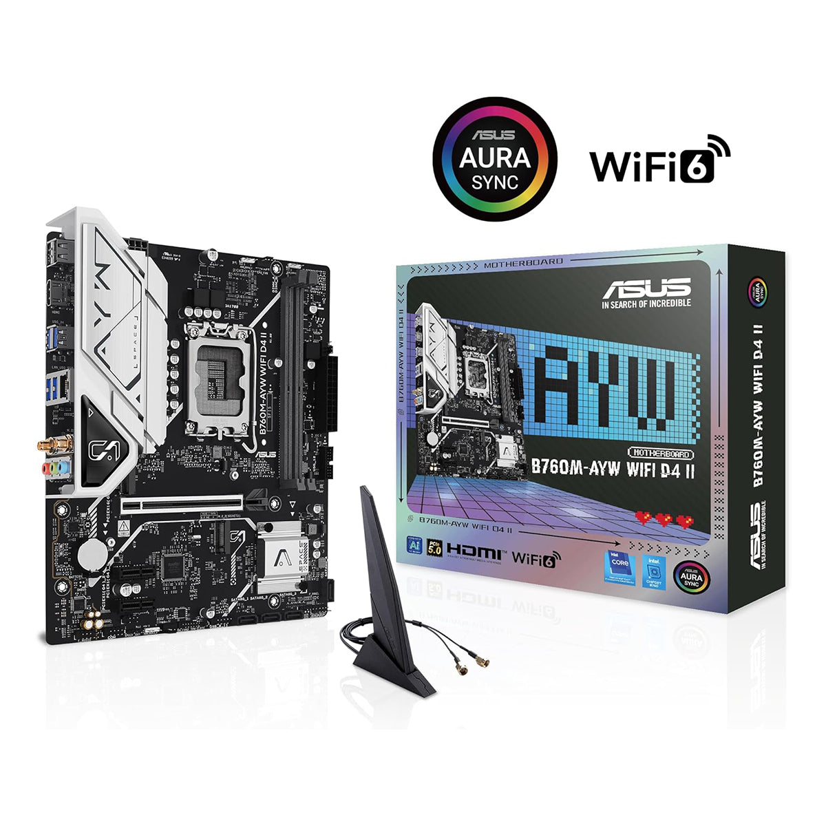 ASUS B760M-AYW WiFi DDR4 Intel Motherboard