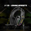 Onikuma X13 RGB Colorful Lighting Wired Gaming Headset With Noise Cancelling Microphone (Black)