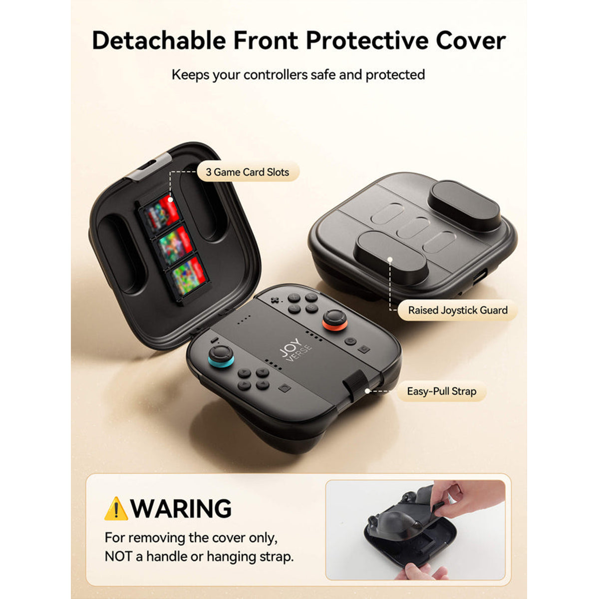 Jsaux Joy-Con All Arounder GripCase with Travel Cover for Switch 2 (Black) (GP0508)
