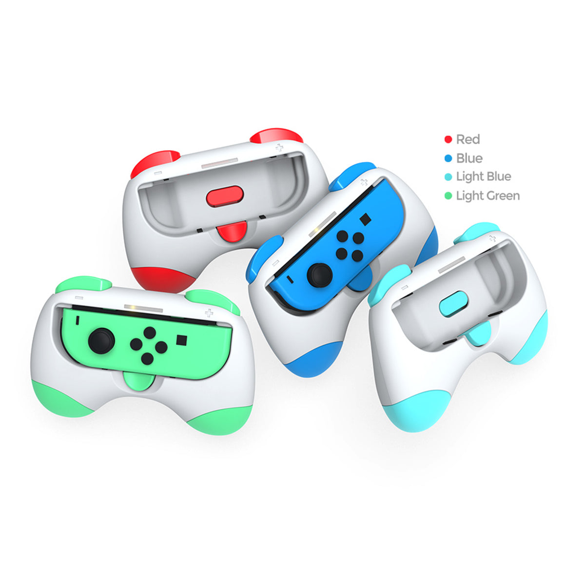 Dobe Controller Grip for Nintendo Switch / Switch OLED Joy-Pad (Pink/Yellow, Red/Blue, Purple/Green, Light Green/Light Blue) TNS-2130