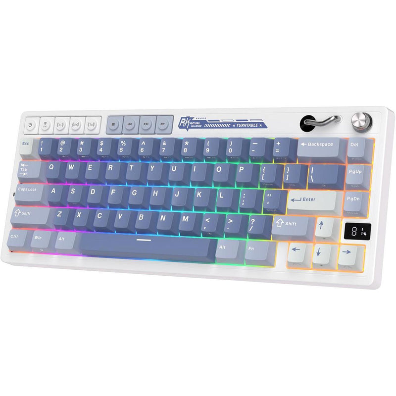 Royal Kludge RK M65 Tri-Mode RGB 66 Keys Hot-Swappable Mechanical Keyboard Ocean Blue
