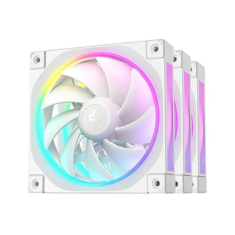 Deepcool FL12 120mm Unique ARGB Cooling Fan - 3-Pack (Black, White)