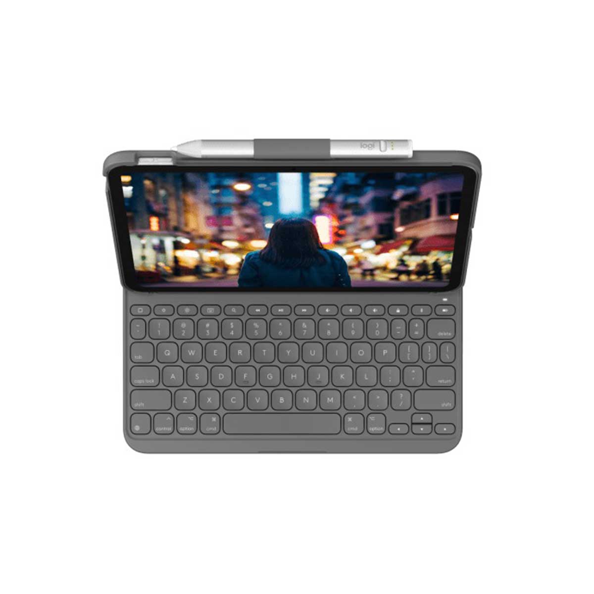Logitech Slim Folio Keyboard Case For Ipad (10th Gen) (Grey)