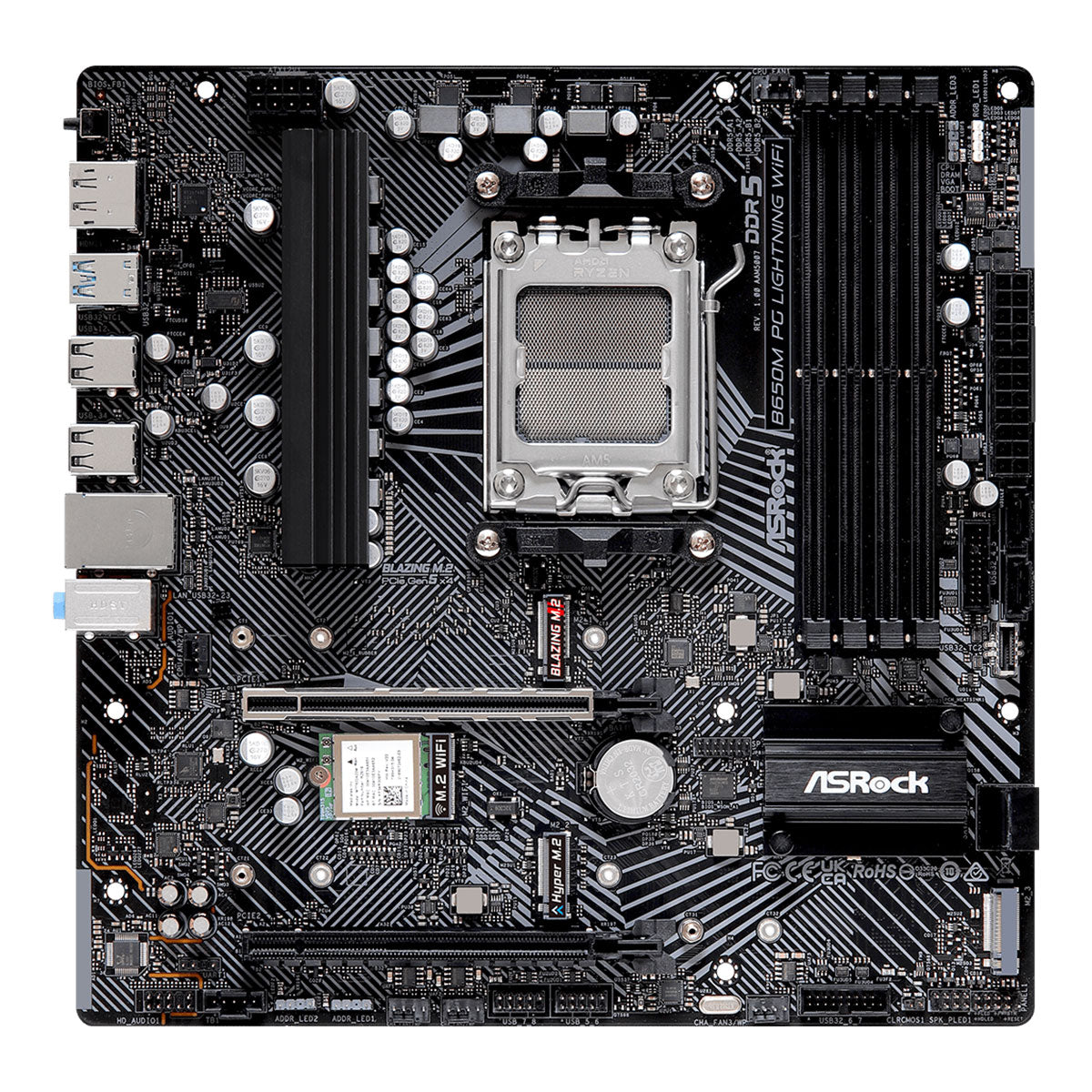 Asrock B650M PG Lightning Wifi DDR5 Phantom Gaming AM5 Motherboard