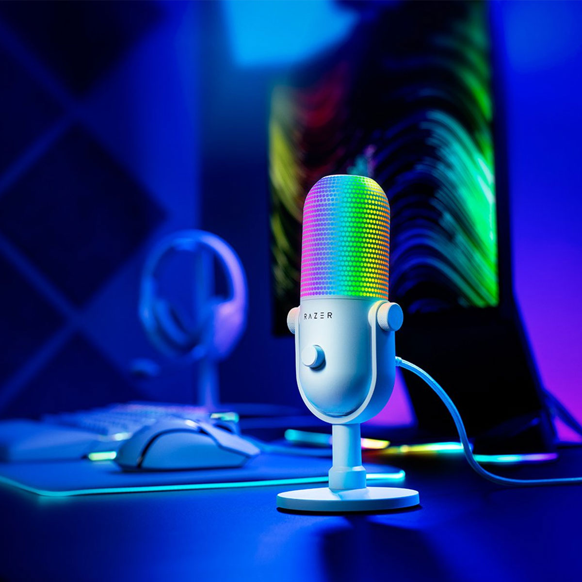 Razer Seiren V3 Chroma RGB USB Microphone With Tap to Mute Sensor | DataBlitz
